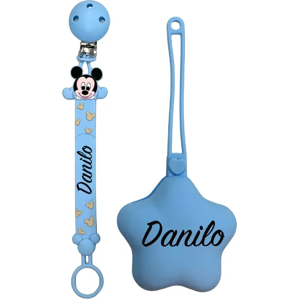 Cadena para Chupete Flat Mickey Mouse con Nombre | BABYJART®