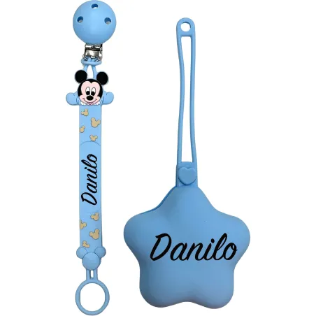 Cadena para Chupete Flat Mickey Mouse con Nombre | BABYJART®