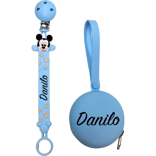 Corrente para Chupeta Flat Mickey Mouse com Nome | BABYJART®