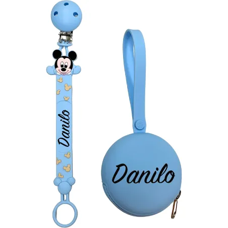 Cadena para Chupete Flat Mickey Mouse con Nombre | BABYJART®