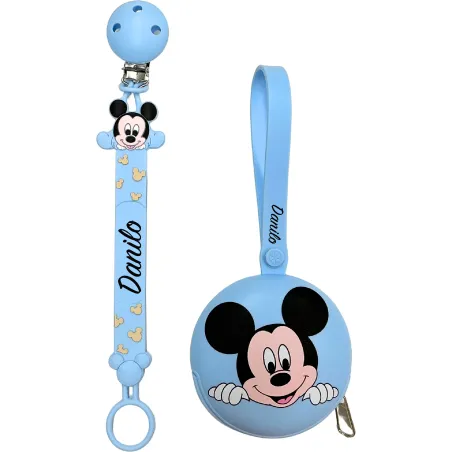 Cadena para Chupete Flat Mickey Mouse con Nombre | BABYJART®