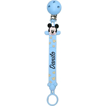Corrente para Chupeta Flat Mickey Mouse com Nome | BABYJART®