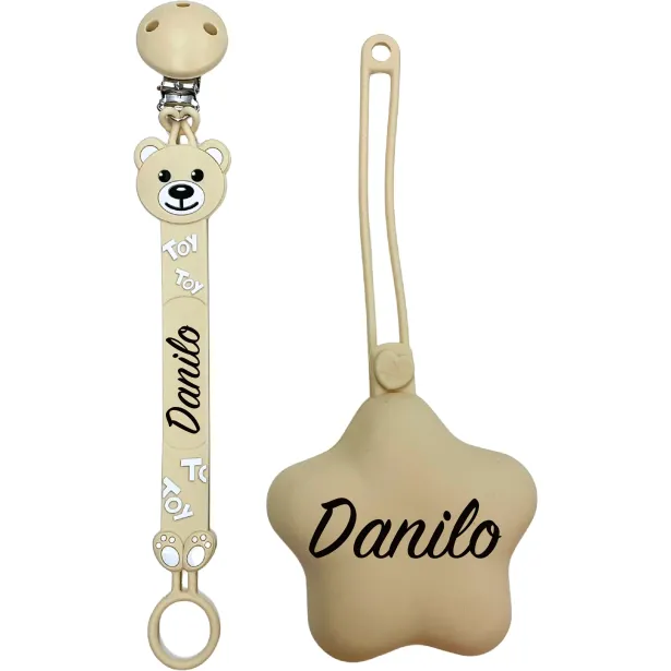 Catenella Portaciuccio Flat Moschino Beige con Nome | BABYJART®