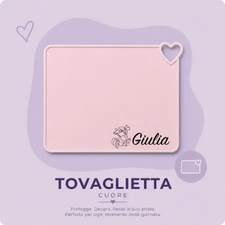 Placemat in silicone with Heart