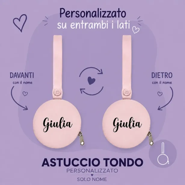 Astuccio Portaciuccio Personalizzato Tondo con Nome | BABYJART®