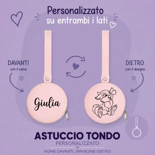Estojo para Chupeta Redondo Personalizado com Nome e Imagem | BABYJART