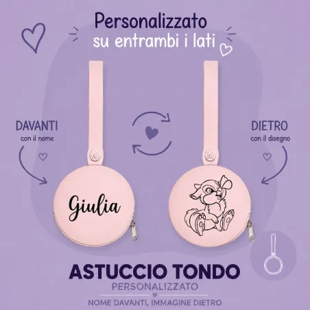Estojo para Chupeta Redondo Personalizado com Nome e Imagem | BABYJART