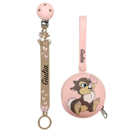 Cadena para Chupete Flat MISS TAMBURINA con Nombre | BABYJART®