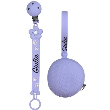 Cadena para Chupete con Nombre Flat Margarita Glicina | BABYJART