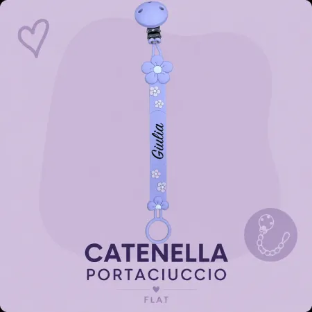 Cadena para Chupete con Nombre Flat Margarita Glicina | BABYJART