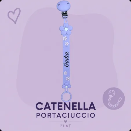 Cadena para Chupete con Nombre Flat Margarita Glicina | BABYJART