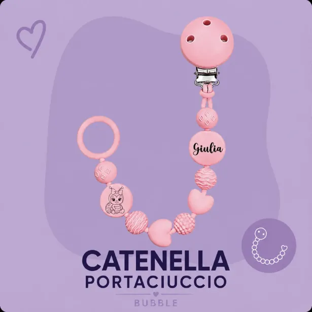 Personalized Silicone Pacifier Clip BUBBLE | BABYJART®