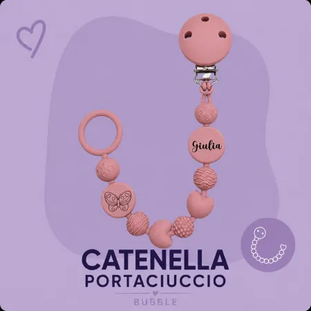 Personalized Silicone Pacifier Clip BUBBLE | BABYJART®