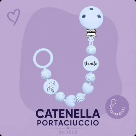 Personalized Silicone Pacifier Clip BUBBLE | BABYJART®