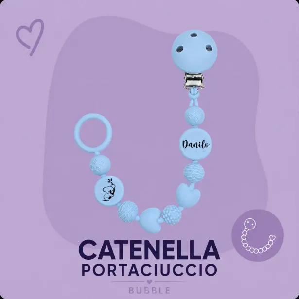 Personalized Silicone Pacifier Clip BUBBLE | BABYJART®
