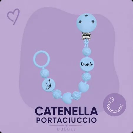 Personalisierte Silikon-Schnullerkette BUBBLE | BABYJART®