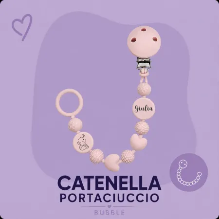 Personalized Silicone Pacifier Clip BUBBLE | BABYJART®