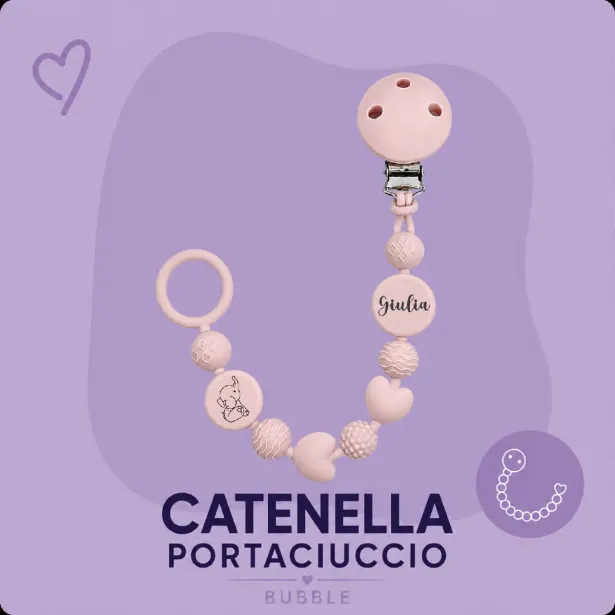 Personalized Silicone Pacifier Clip BUBBLE | BABYJART®