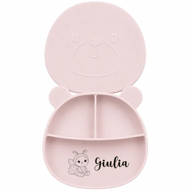 Personalisierter Silikon-Teller Bär | BABYJART®