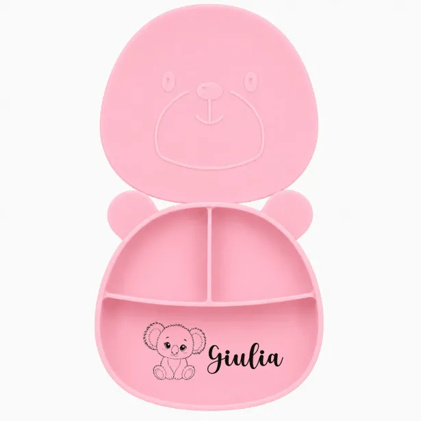 Personalisierter Silikon-Teller Bär | BABYJART®