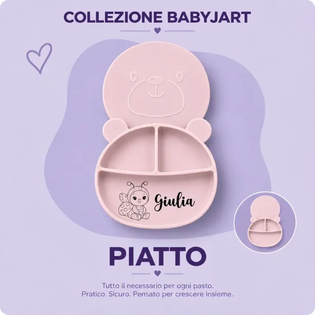 Plato Oso Personalizado de Silicona | BABYJART®