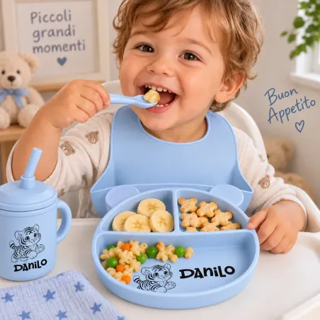 Personalised Bear Silicone Plate | BABYJART®