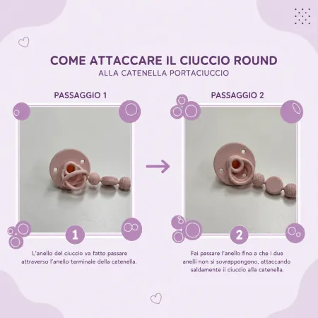 Catenella Portaciuccio in Silicone Personalizzata con Nome | BABYJART 2