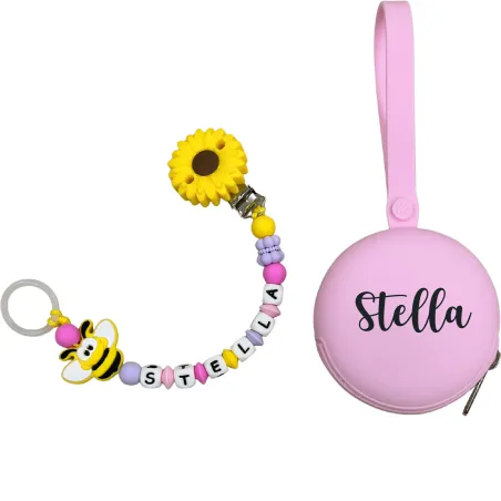 Corrente de Chucha Personalizada em Silicone com Nome | BABYJART