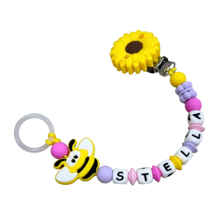 Personalisierte Schnullerkette aus Silikon mit Namen | BABYJART