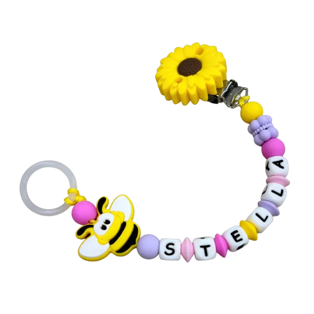 Personalisierte Schnullerkette aus Silikon mit Namen | BABYJART