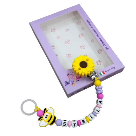 Corrente de Chucha Personalizada em Silicone com Nome | BABYJART