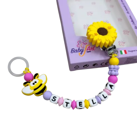 Catenella Portaciuccio in Silicone Personalizzata con Nome | BABYJART