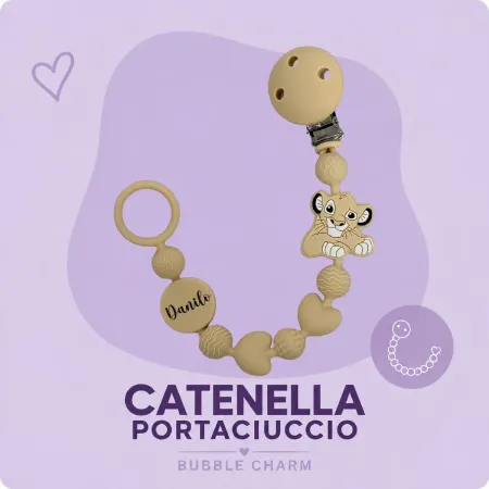 Catenella Portaciuccio Personalizzata Re Leone | BABYJART®