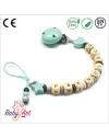 Babyjart wooden dummy chain with name, hook / adapter pacifier mam