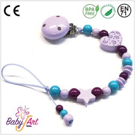 BABYJART CATENELLA PORTACIUCCIO SENZA NOME PERSONALIZATA, CIUCCIO GANCIO MAM