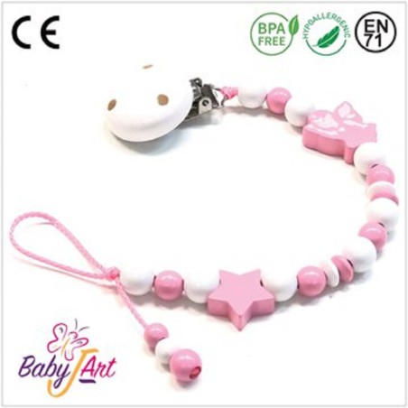 BABYJART CATENELLA PORTACIUCCIO SENZA NOME PERSONALIZATA, CIUCCIO GANCIO MAM